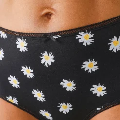 Slip En Shorty<Blancheporte Maxislip in katoen bedrukt met bijpassende bijenmotieven - set van 4 zwart / geel