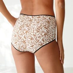 Slip En Shorty<Blancheporte Maxislip in katoen met dierenhuidprint - set van 4 zwart / wit