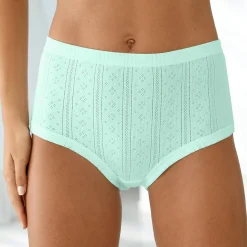 Slip En Shorty<Blancheporte Maxislip in katoen met jacquardmotieven - Set van 4 pastel