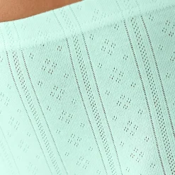 Slip En Shorty<Blancheporte Maxislip in katoen met jacquardmotieven - Set van 4 pastel