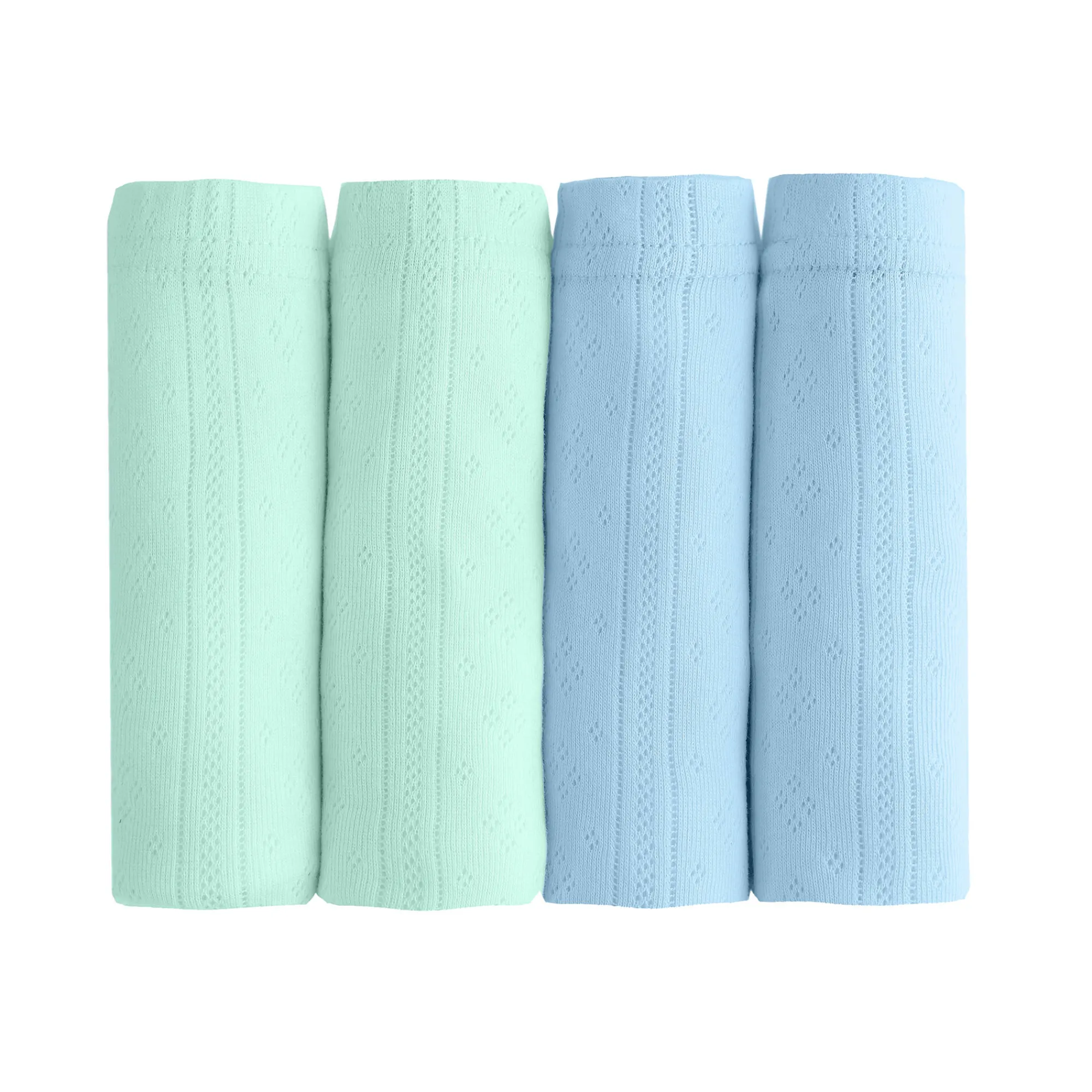 Slip En Shorty<Blancheporte Maxislip in katoen met jacquardmotieven - Set van 4 pastel