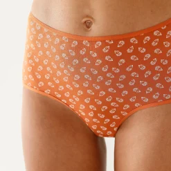 Slip En Shorty<Blancheporte Maxislip in rekbaar katoen met bloemetjesprint - set van 10 marine / roze