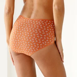 Slip En Shorty<Blancheporte Maxislip in rekbaar katoen met bloemetjesprint - set van 10 marine / roze