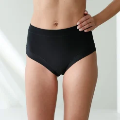 Slip En Shorty<Blancheporte Maxislip in stretchkatoen met comfortabele tailleband "zonder elastieken" - set van 2 wit + zwart