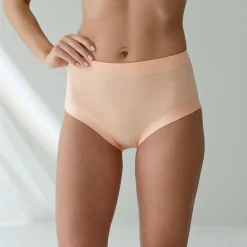 Slip En Shorty<Blancheporte Maxislip in stretchkatoen met comfortabele tailleband "zonder elastieken" - set van 2 nude + perzik