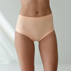 Slip En Shorty<Blancheporte Maxislip in stretchkatoen met comfortabele tailleband "zonder elastieken" - set van 2 nude + perzik