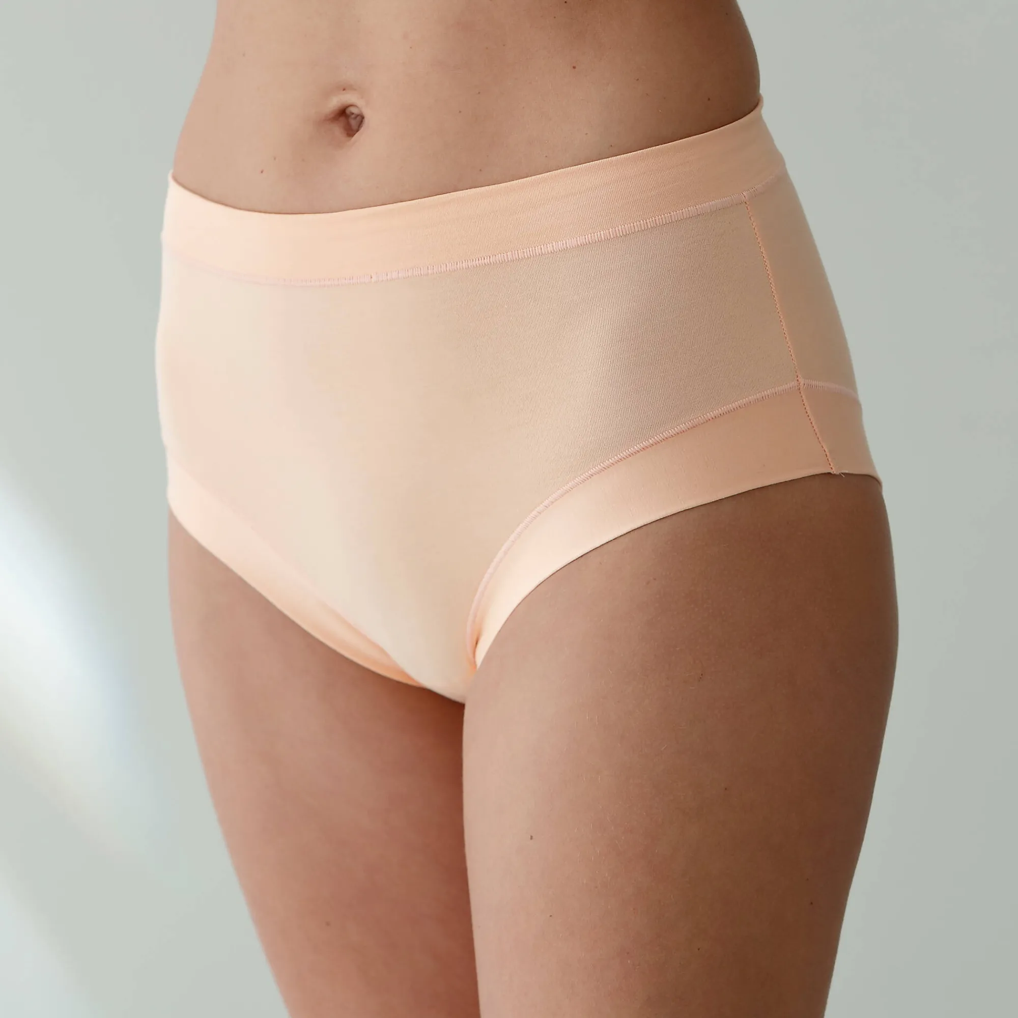 Slip En Shorty<Blancheporte Maxislip in stretchkatoen met comfortabele tailleband "zonder elastieken" - set van 2 nude + perzik