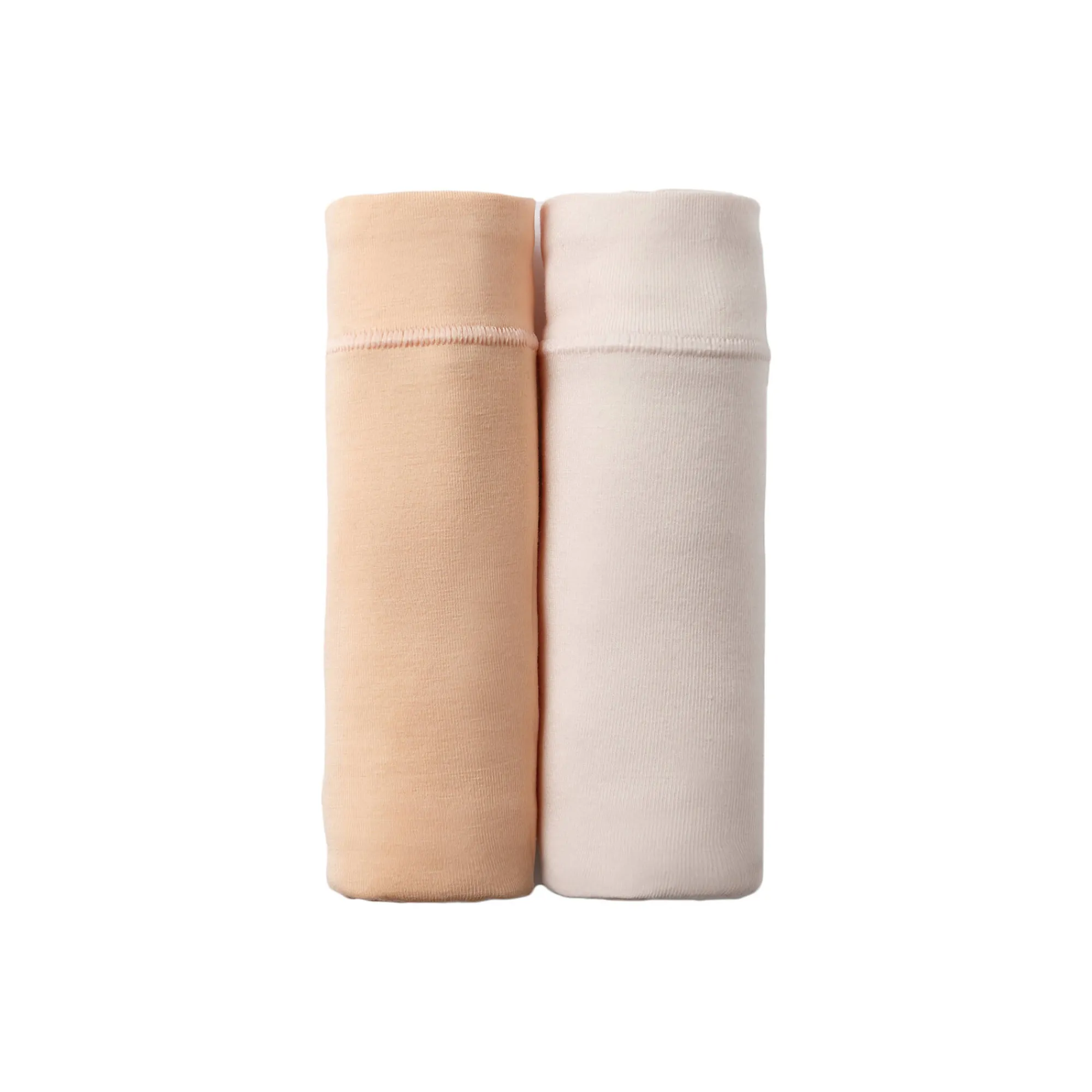 Slip En Shorty<Blancheporte Maxislip in stretchkatoen met comfortabele tailleband "zonder elastieken" - set van 2 nude + perzik