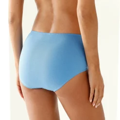 Slip En Shorty<Blancheporte Maxislip in stretchkatoen met "pauw" print - set van 4 blauw