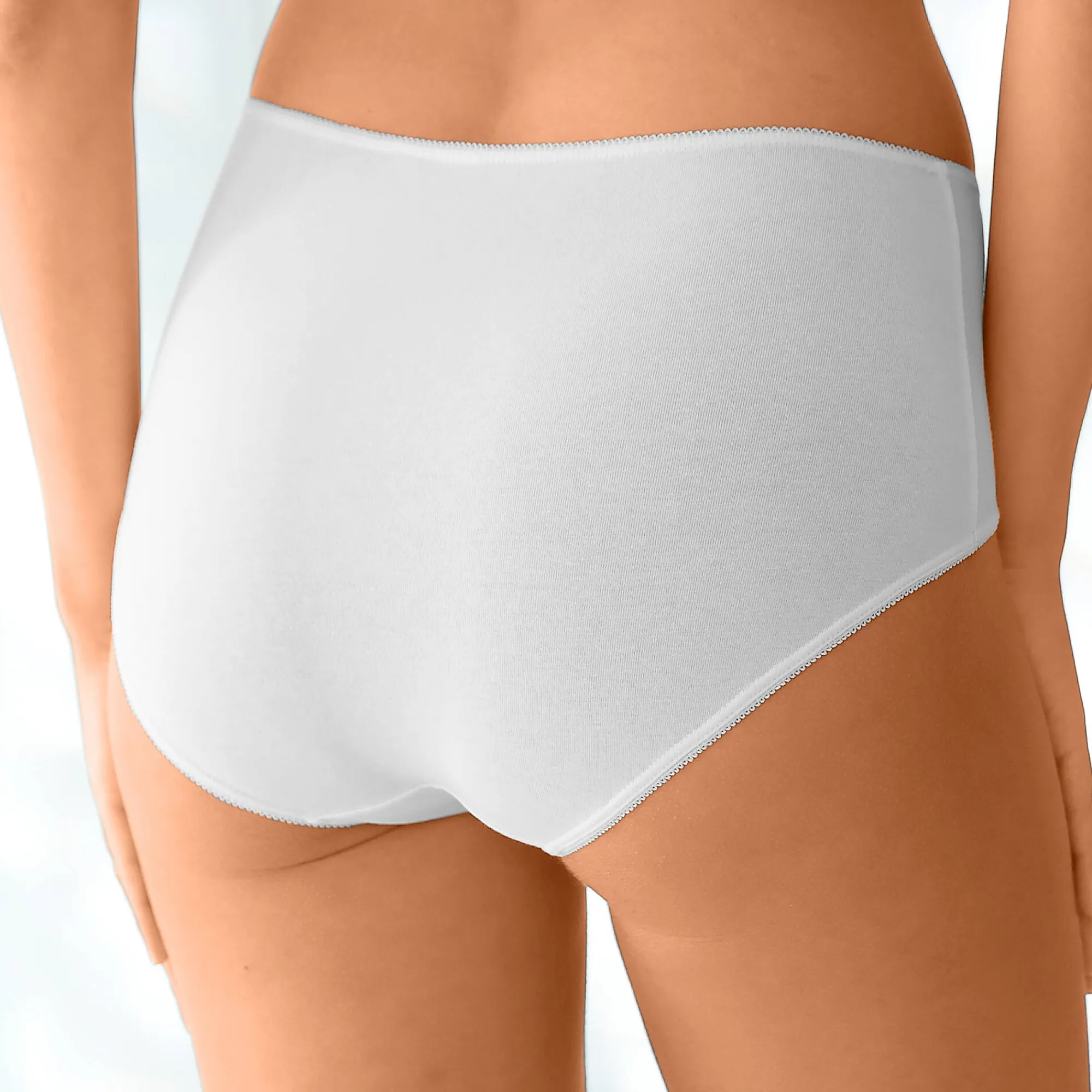 Slip En Shorty<Blancheporte Maxislip in stretchkatoen - Set van 4 nude + wit