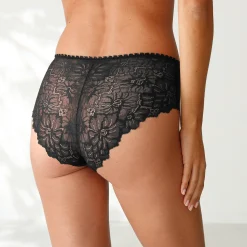 Slip En Shorty<Blancheporte Maxislip met hoge taille in microvezel en rekbare kant - set van 2 zwart + violine