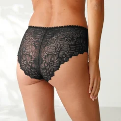 Slip En Shorty<Blancheporte Maxislip met hoge taille in microvezel en rekbare kant - set van 2 zwart + ivoorkleur