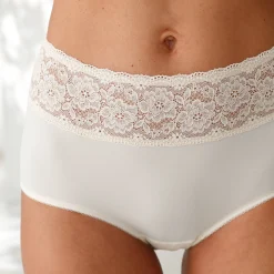Slip En Shorty<Blancheporte Maxislip met hoge taille en kanten tailleband in microvezel - set van 3 roze