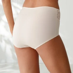 Slip En Shorty<Blancheporte Maxislip met hoge taille en kanten tailleband in microvezel - set van 3 neutraal