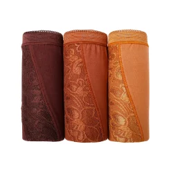 Slip En Shorty<Blancheporte Maxislip met kant - set van 3 chocolade