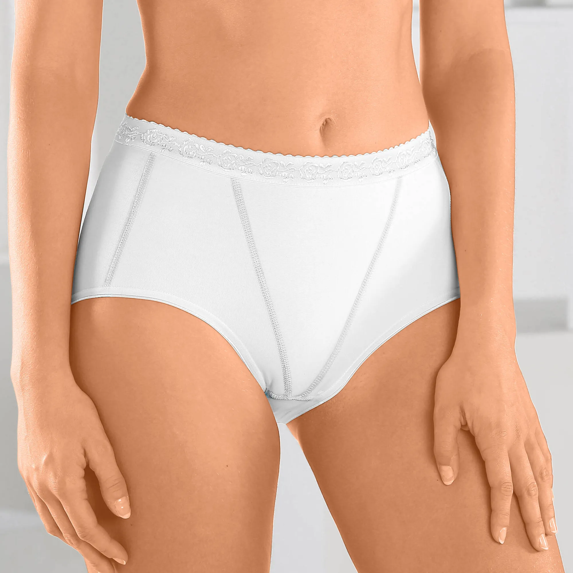 Slip En Shorty<Blancheporte Maxislip met platte buik-effect - set van 3 wit