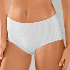 Slip En Shorty<Blancheporte Maxislip met platte ribbels - set van 6 wit
