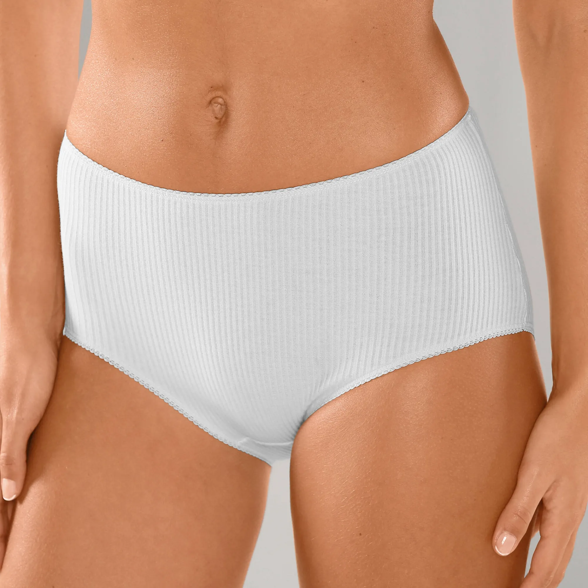 Slip En Shorty<Blancheporte Maxislip met platte ribbels - set van 6 wit