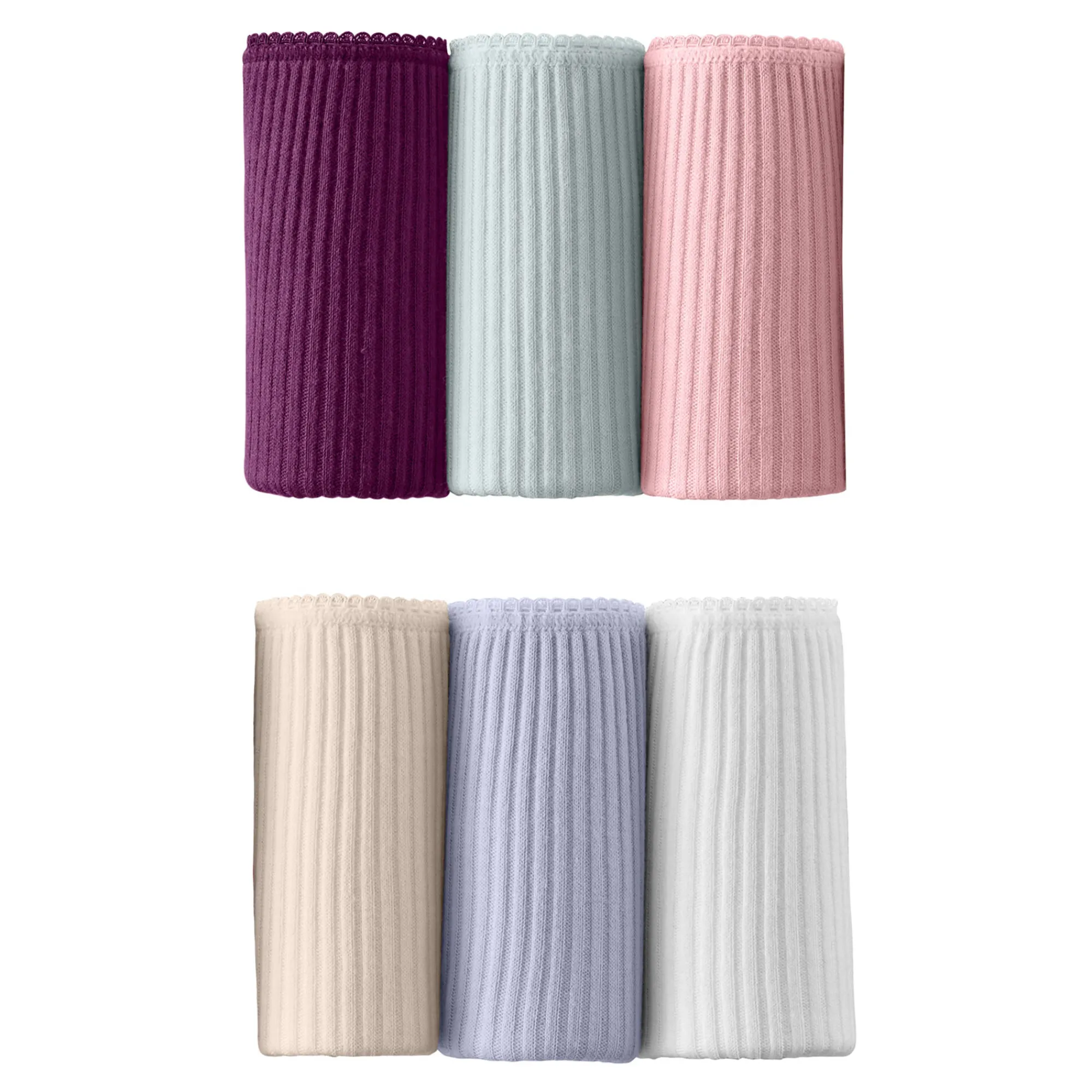Slip En Shorty<Blancheporte Maxislip met platte ribbels - set van 6 poeder