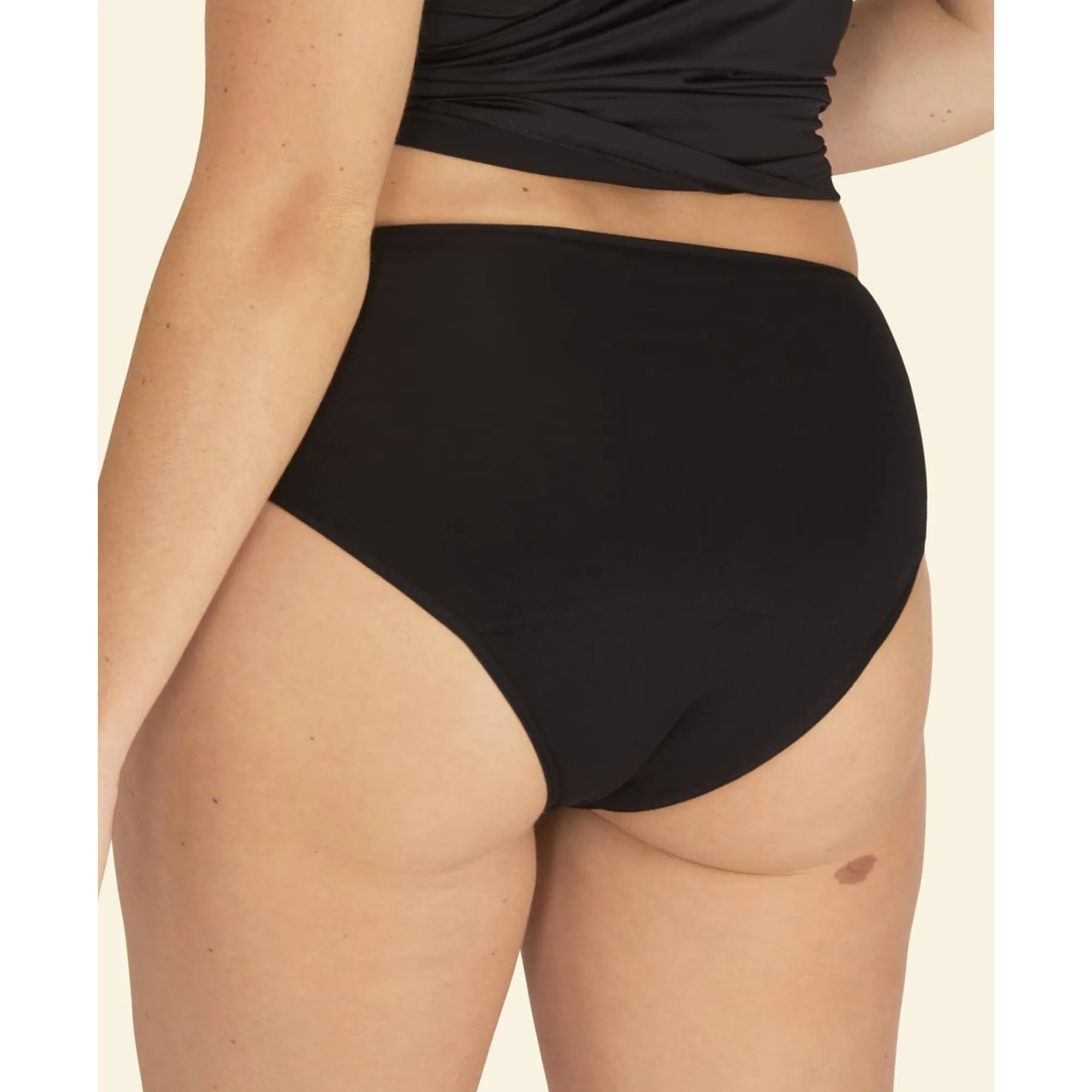 Slip En Shorty<Well Menstruatieslip met kanten tailleband - hevige vloed zwart