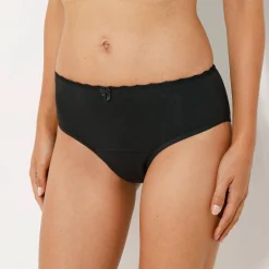 Slip En Shorty<Blancheporte Menstruatieslip met kanten tailleband - maximodel zwart