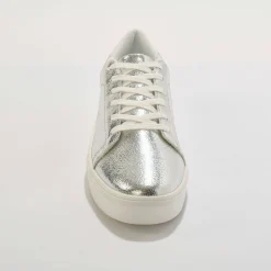 Feestelijke Schoenen|Baskets En Sneakers<Blancheporte Metallic sneakers met veters zilverkleurig