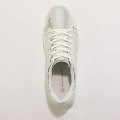 Feestelijke Schoenen|Baskets En Sneakers<Blancheporte Metallic sneakers met veters zilverkleurig