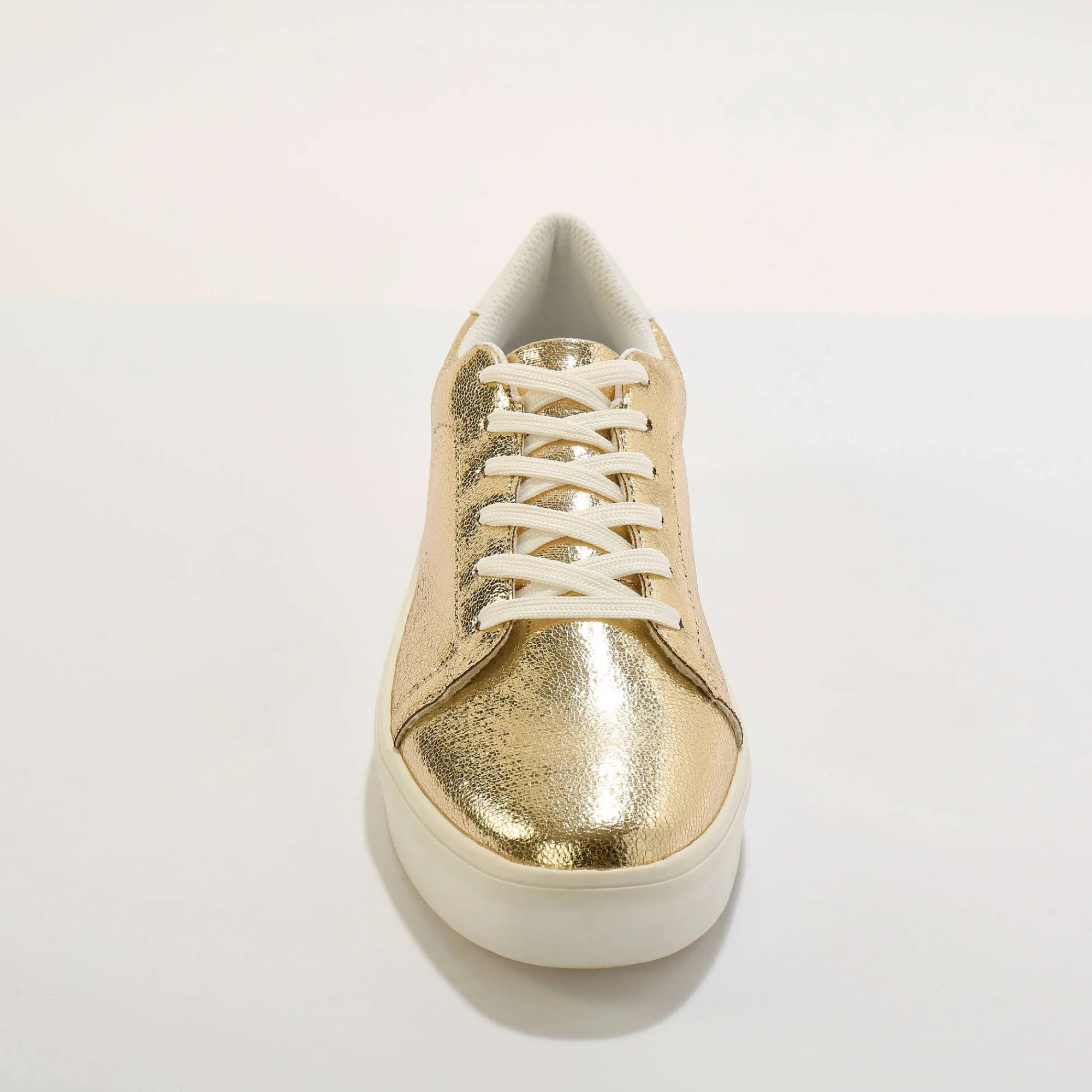 Feestelijke Schoenen|Baskets En Sneakers<Blancheporte Metallic sneakers met veters goudkleurig