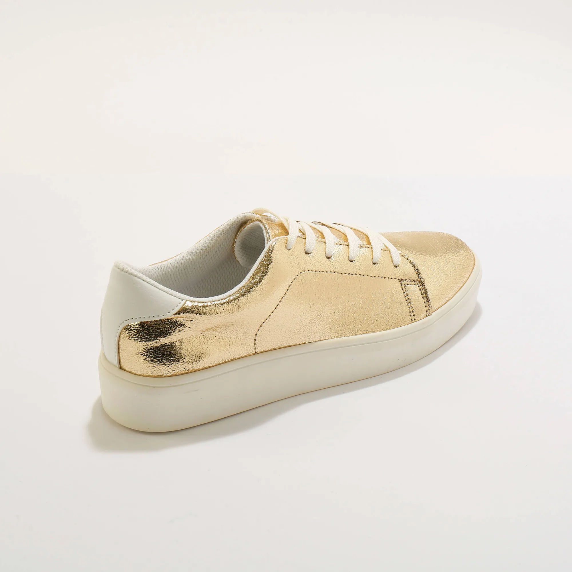 Feestelijke Schoenen|Baskets En Sneakers<Blancheporte Metallic sneakers met veters goudkleurig