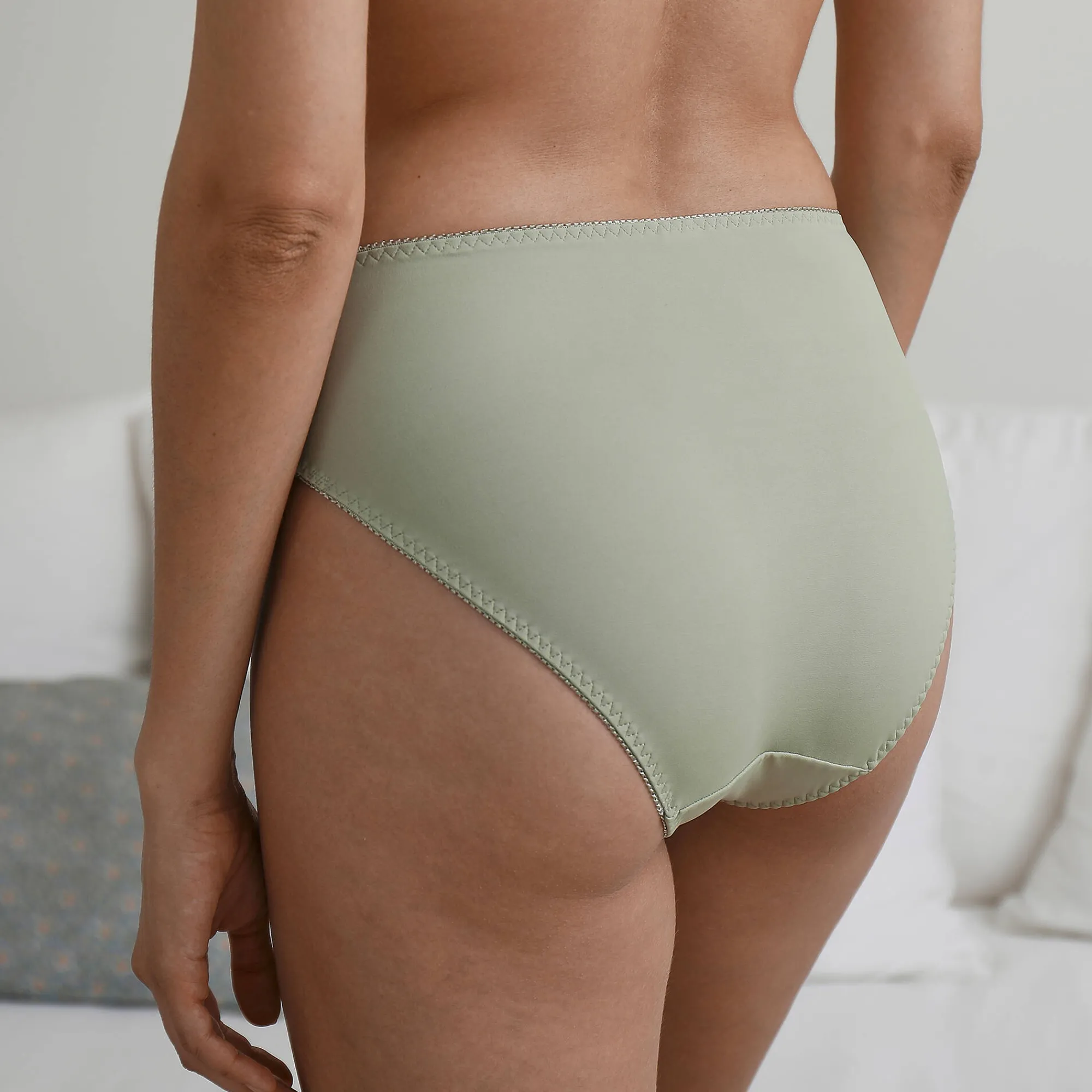 Slip En Shorty<Confidence Lingerie Microvezel slipje met guipurekant Rima - set van 2 linde