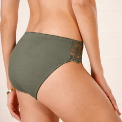 Slip En Shorty<Confidence Lingerie Microvezel slipje met guipurekant Rima - set van 2 kaki