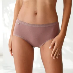 Slip En Shorty<Sloggi Midislip Basic - set van 3 wit + marine + hazelnoot