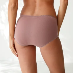 Slip En Shorty<Sloggi Midislip Basic - set van 3 wit + marine + hazelnoot