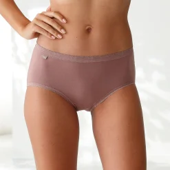 Slip En Shorty<Sloggi Midislip Basic - set van 3 wit + marine + hazelnoot