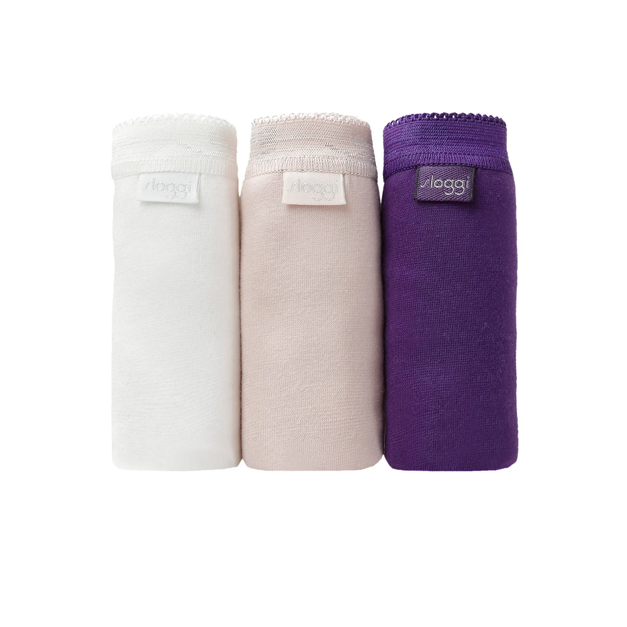 Slip En Shorty<Sloggi Midislip Basic - set van 3 wit + roze + paars