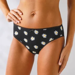 Slip En Shorty<Blancheporte Midislip in katoen bedrukt met bijpassende bijenmotieven - set van 4 zwart / geel