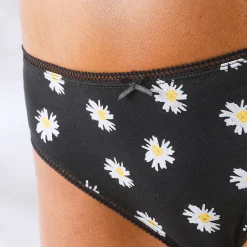 Slip En Shorty<Blancheporte Midislip in katoen bedrukt met bijpassende bijenmotieven - set van 4 zwart / geel