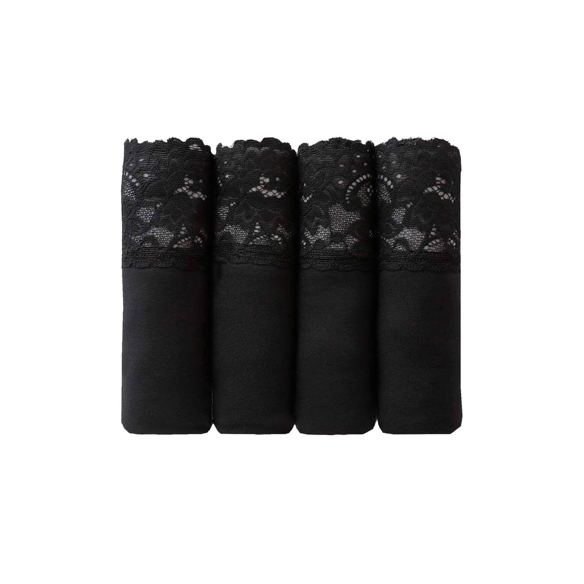 Slip En Shorty<Sloggi Midislip in katoen en kant Romance - set van 4 (3 + 1 gratis)<br> zwart