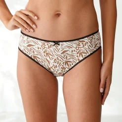 Slip En Shorty<Blancheporte Midislip in katoen met dierenhuidprint - set van 4 zwart / wit