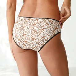 Slip En Shorty<Blancheporte Midislip in katoen met dierenhuidprint - set van 4 zwart / wit