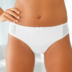 Slip En Shorty<Blancheporte Midislip in microvezel - Set van 2 wit