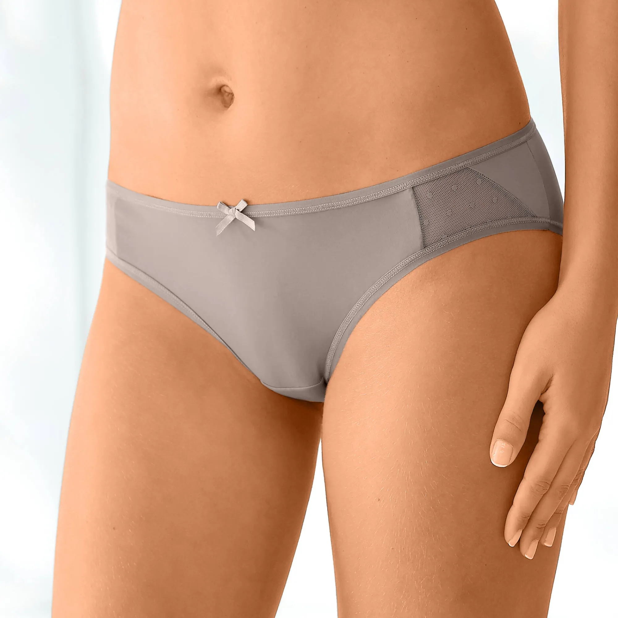 Slip En Shorty<Blancheporte Midislip in microvezel - Set van 2 taupe
