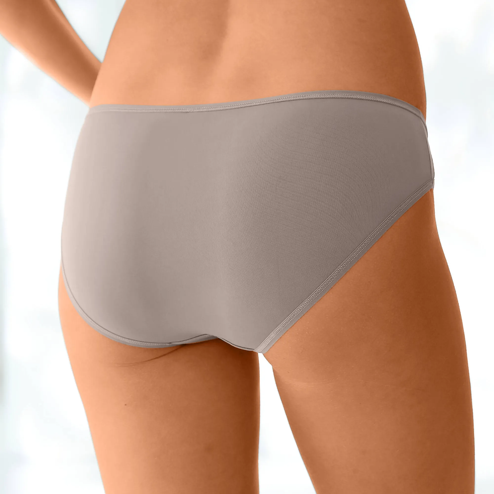 Slip En Shorty<Blancheporte Midislip in microvezel - Set van 2 taupe