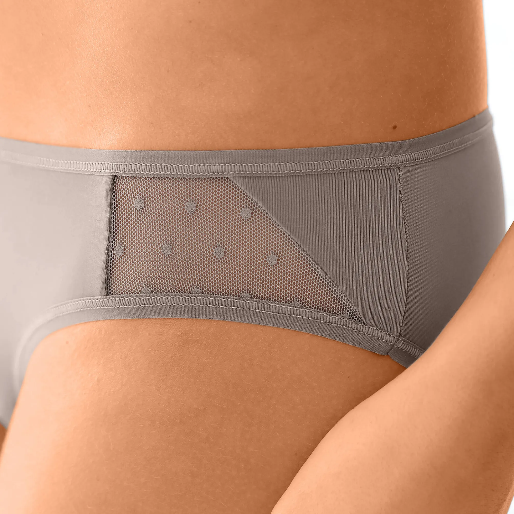 Slip En Shorty<Blancheporte Midislip in microvezel - Set van 2 taupe