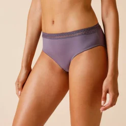 Slip En Shorty<Confidence Lingerie Midislip in microvezel en plumetistule met tweede huid-effect Paia - set van 2 grijsparma