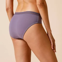Slip En Shorty<Confidence Lingerie Midislip in microvezel en plumetistule met tweede huid-effect Paia - set van 2 grijsparma