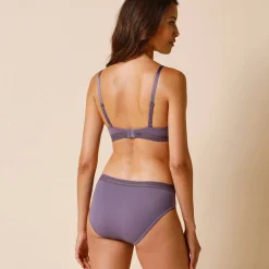 Slip En Shorty<Confidence Lingerie Midislip in microvezel en plumetistule met tweede huid-effect Paia - set van 2 grijsparma