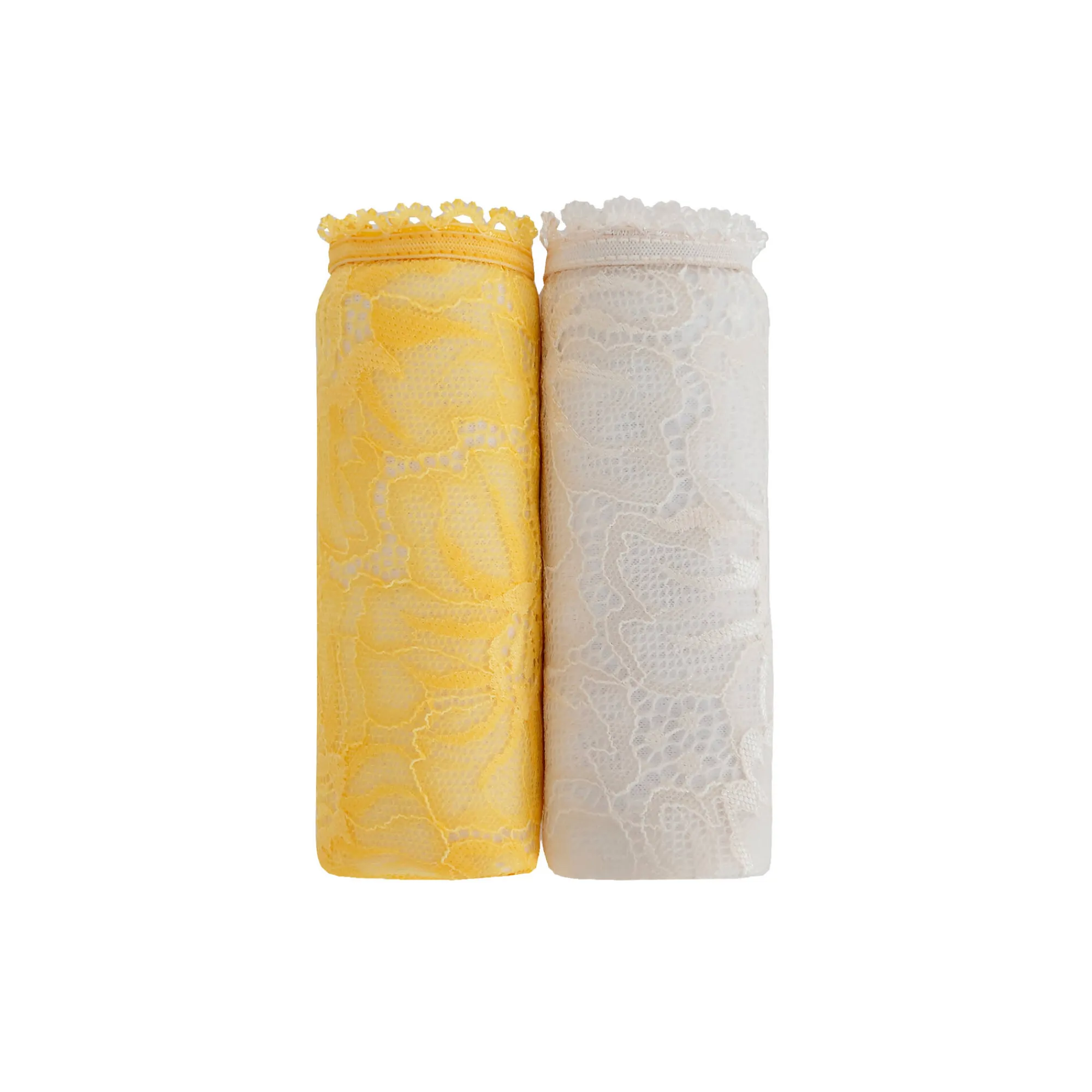 Slip En Shorty<Blancheporte Midislip in microvezel en rekbare kant - set van 2 geel + ivoorkleur