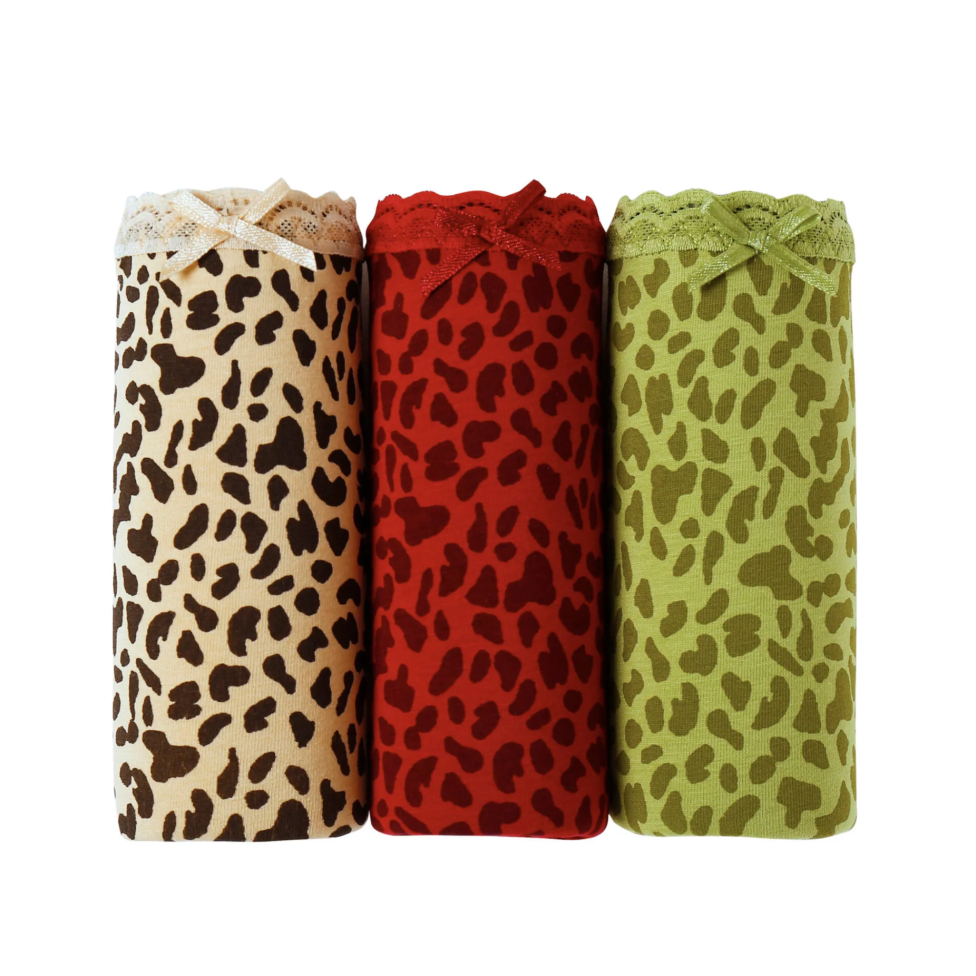 Slip En Shorty<Blancheporte Midislip in stretchkatoen - set van 3 bordeaux + bruin + groen