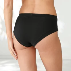 Slip En Shorty<Blancheporte Midislip in stretchkatoen zonder elastieken - set van 2 wit + zwart